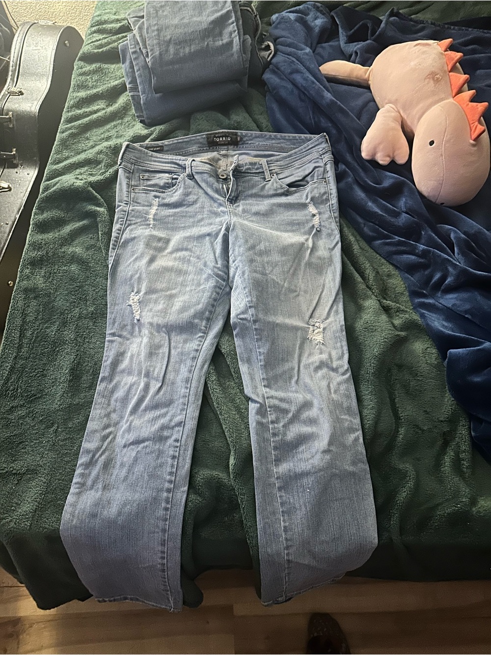 torrid Light Blue Distressed Bootcut Jeans